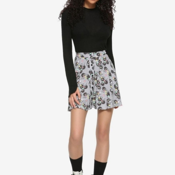 Her Universe Studio Ghibli Spirited Away Soot Sprite Button-Front Skirt - Picture 2 of 11